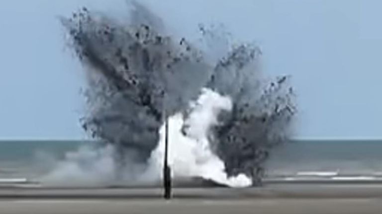 British WWII Bomb Exploded on Belgian Beach