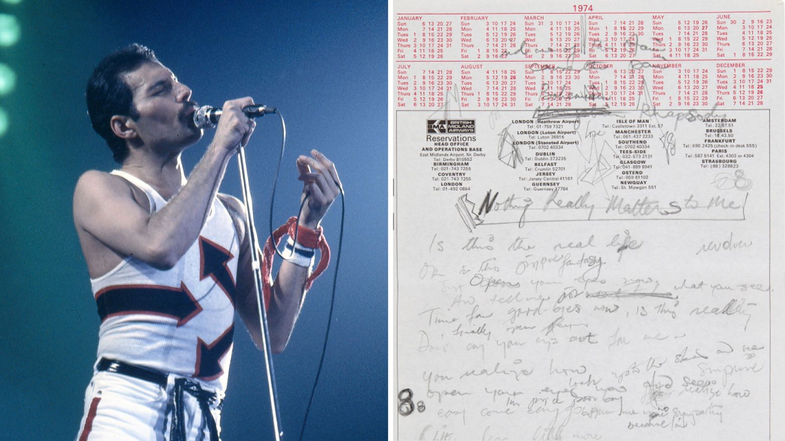 Queen’s Bohemian Rhapsody: titre alternatif pour une chanson à succès révélé par des brouillons manuscrits de Freddie Mercury |  Actualités Ents & Arts