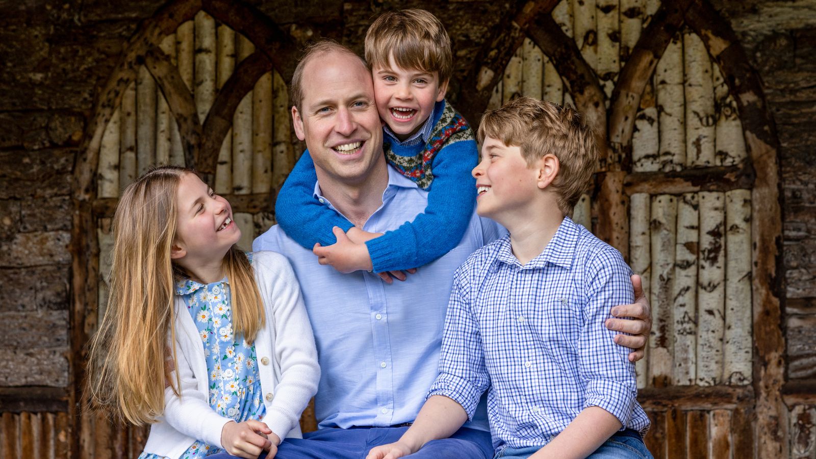 Prince William beams with three children in special photograph released for Father's Day
