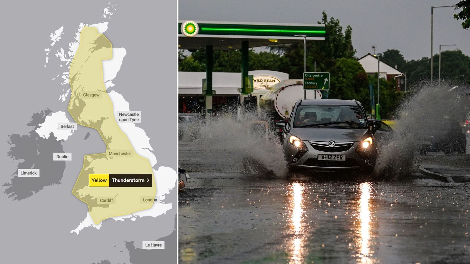 UK climate: Temperatures set to hit 32C as we speak –  however warnings for thunderstorms in place throughout Britain