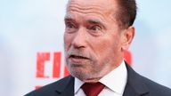 Cast member Arnold Schwarzenegger attends a premiere for the Netflix series "Fubar"