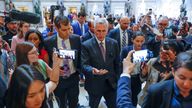U.S. House Speaker Kevin McCarthy (R-CA) talks to reporters after voting on the House floor in the midst of ongoing legislative wrangling over whether to raise the United States&#39; debt ceiling and avoid a catastrophic default, at the U.S. Capitol in Washington, U.S. May 31, 2023. REUTERS/Jonathan Ernst
