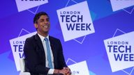 Rishi Sunak speaking at London Technology Week in London
