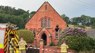 Hebron Church in Denbighshire was damaged by a lightning strike. Pic: Bradley Beezley