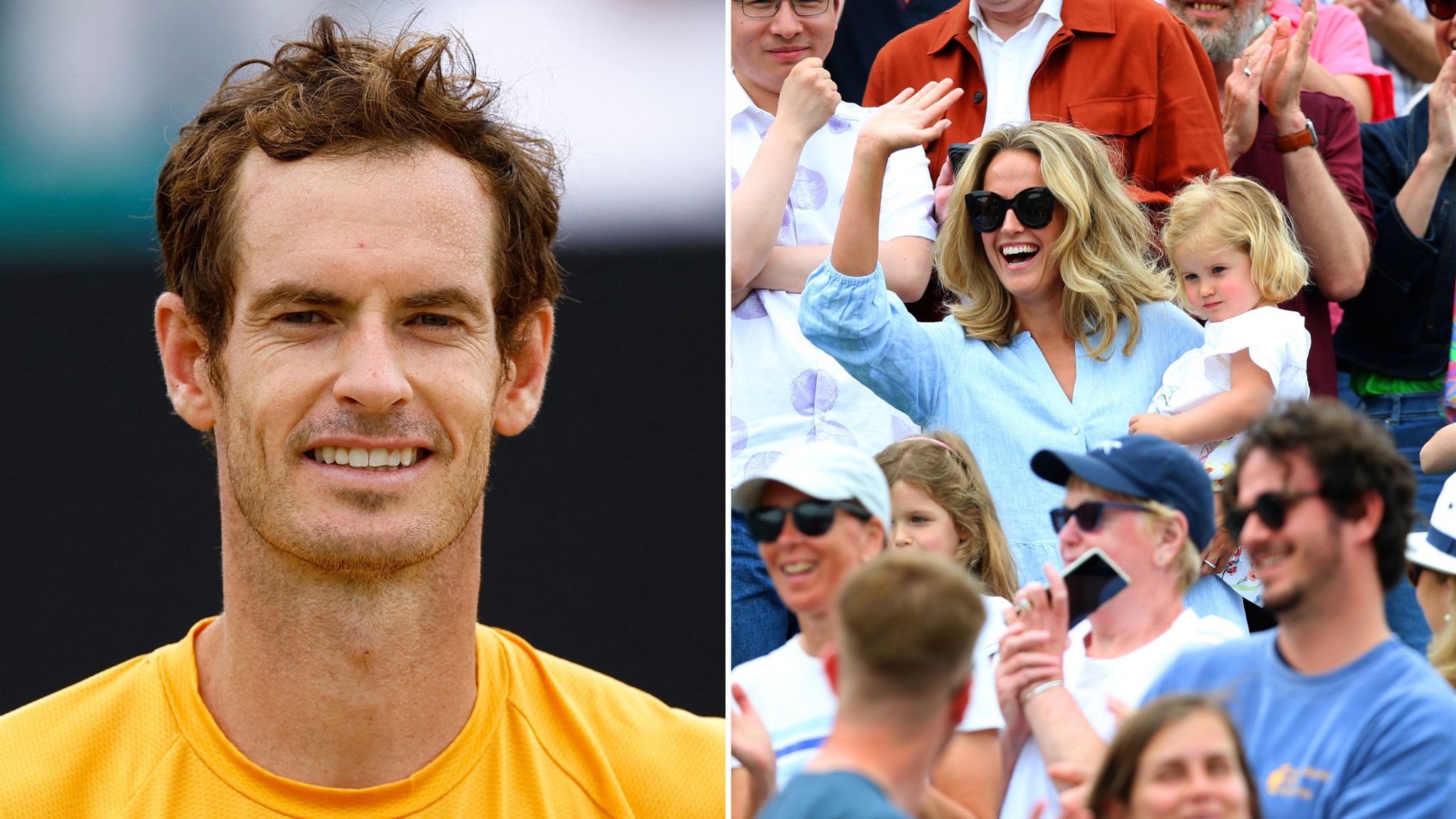 Andy Murray given Father's Day surprise as children show up to see him