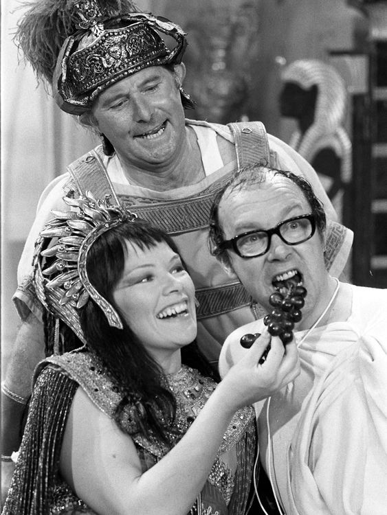 Comedy duo Eric Morecambe (right), Ernie Wise with actress Glenda Jackson 