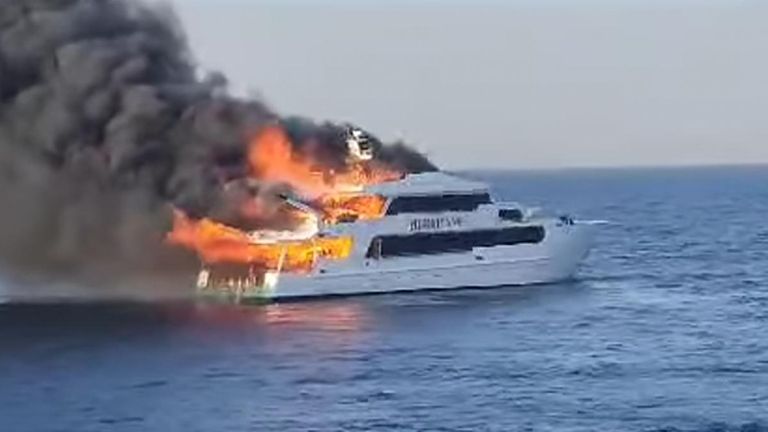Boat fire in Egypt