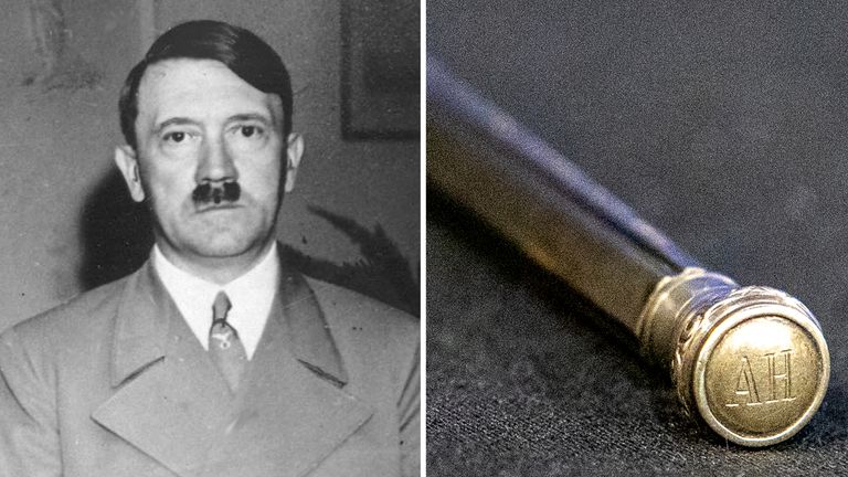 Adolf Hitler and his &#39;pencil&#39;. Pic: AP