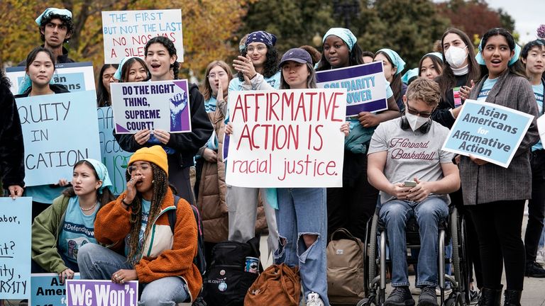 Activists in favour of affirmative action File pic: AP 