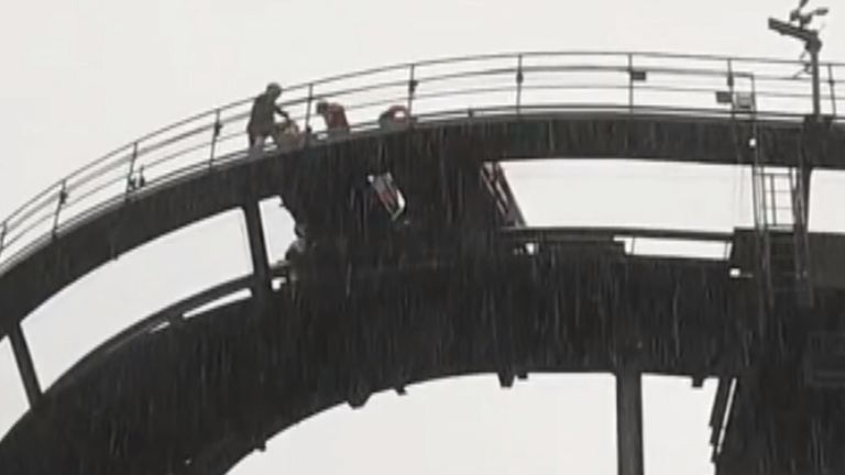 Several rides at the Alton Towers theme park outside Stoke on Trent were closed on Sunday due to adverse weather