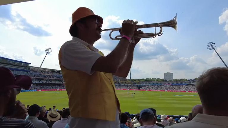 Barmy Army plays Amazing Grace at ashes