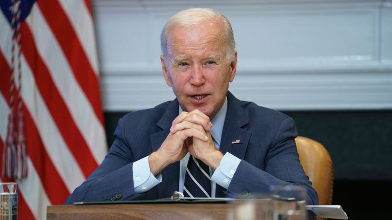 President Joe Biden speaks during a meeting with leaders of his federal emergency preparedness and response team during the annual briefing on extreme weather preparedness, in the Roosevelt Room of the White House, Wednesday, May 31, 2023, in Washington. (AP Photo/Evan Vucci)