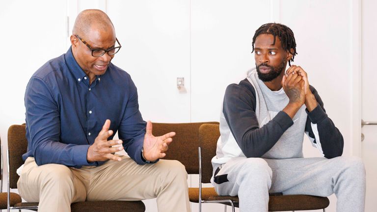 EMBARGOED TO 0001 THURSDAY JUNE 15 (left to right) Anthony Ikumelo, 63, father, and Wale Ikumelo, 31, brother, of Rebecca Ikumelo, 33, who died following a crowd crush outside an Asake concert at the Brixton O2 Academy in London on December 15, speaks to the media at New Scotland Yard in London as police are renewing the appeal for people to come forward with information and video that could be critical to the investigation. Picture date: Tuesday June 13, 2023.