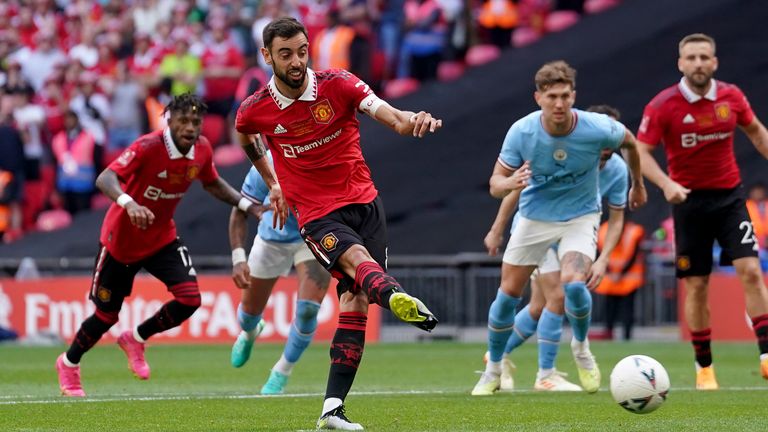 Bruno Fernandes levelled for Man Utd from the penalty spot