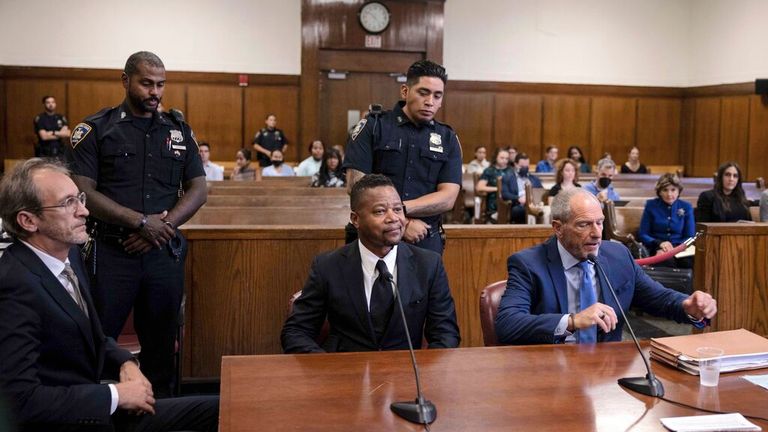 Gooding Jr at Manhattan Criminal Court for a sexual misconduct case in October last year - which was resolved with a guilty plea to a lesser charge Pic: AP 