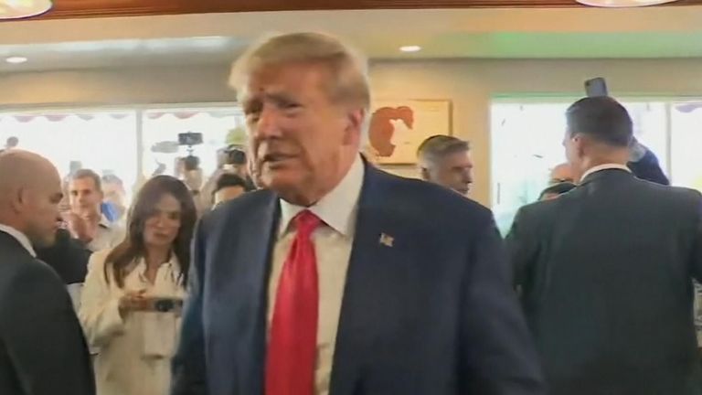 Trump at a cafe in Miami