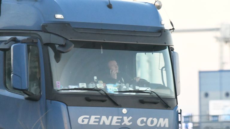 Lorry driver Doru-Emil Moldovan, seen in his vehicle, was jailed for 20 months Pic: Met Police  