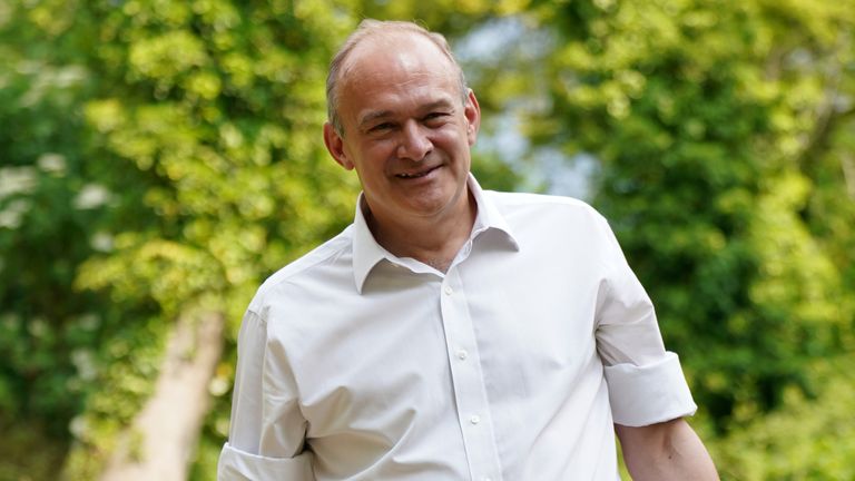 LibDem leader Sir Ed Davey in Barton Spring in Barton-le-Clay, as he attends a river inspection of the location which is thought to be at risk of sewage discharges, during his vist to the area ahead of the Mid-Bedfordshire by-election. Picture date: Monday June 12, 2023. PA Photo. See PA story POLITICS Johnson ByElection. Photo credit should read: Joe Giddens/PA Wire