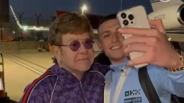 The moment Elton John met Phil Foden after Manchester City won the FA Cup