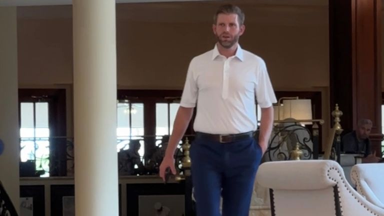 Eric Trump in the Trump resort lobby