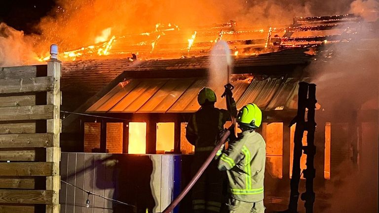 Firefighters were called to the scene in the early hours of Friday morning Pic: Twitter / Suffolk Fire & Rescue Service 