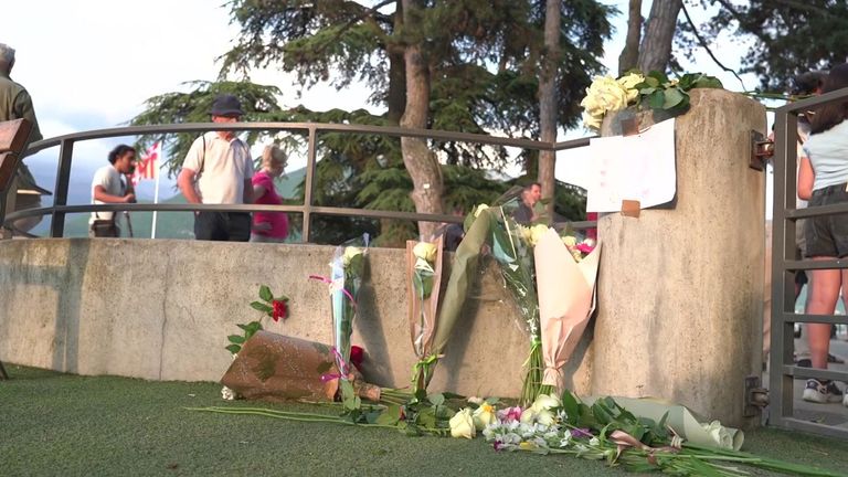 Flowers laid at scene of Annecy knife attack
