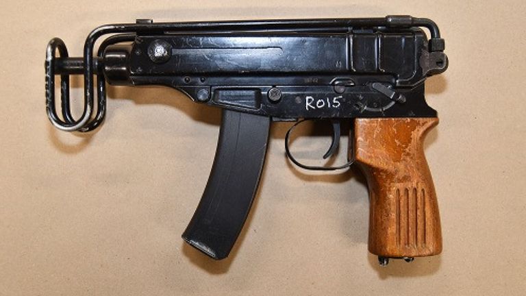 Generic photo of a Skorpion sub-machine gun, similar to that used in the shooting which killed Elle Edwards, which was shown to the jury at Liverpool Crown Court