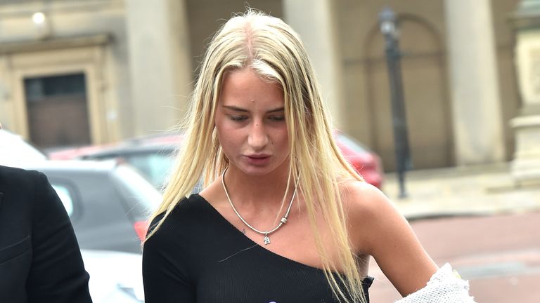 Georgia Bilham at Chester Crown Court where she is charged with 17 sex offences, including sexual assault and assault by penetration
