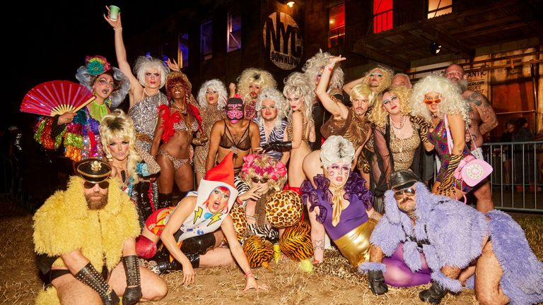 Glastonbury&#39;s NYC Downlow pays tribute to Lily Savage. Pic: Henry Mills
