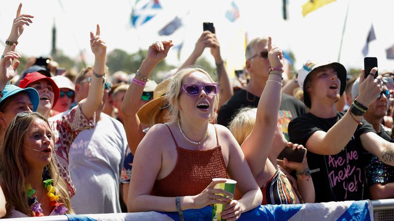 Music fans have been enjoying great weather at this year&#39;s Glasto