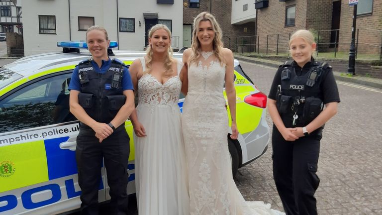 Brides with police officers 