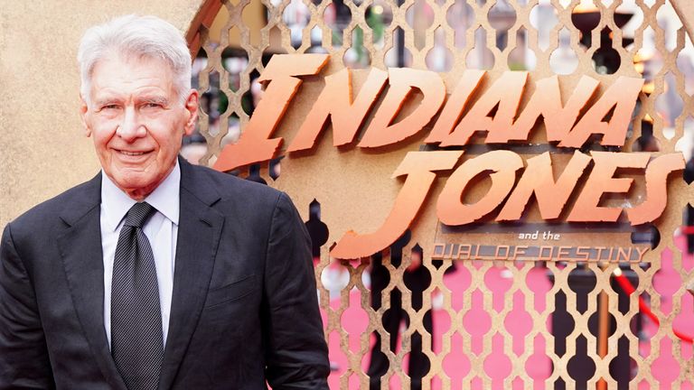Harrison Ford arrives for the UK premiere of Indiana Jones and the Dial of Destiny at Cineworld Leicester Square in London. Picture date: Monday June 26, 2023. PA Photo. 