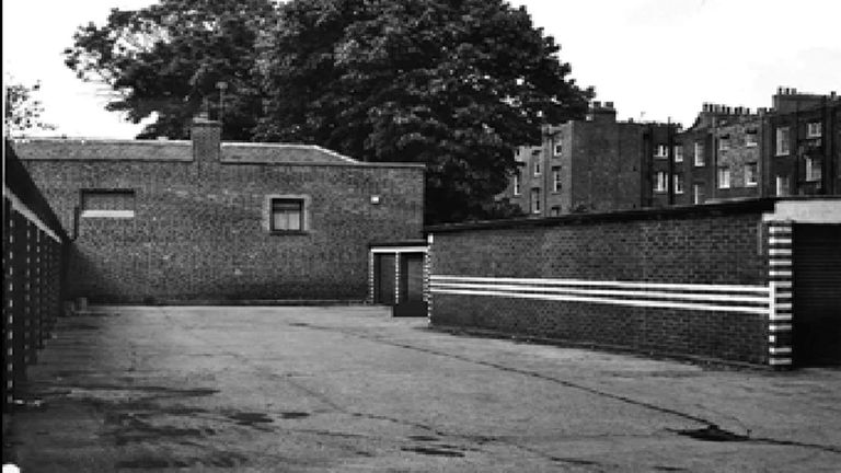 The garages in Islington, north London, where the body of Eileen Cotter was found in 1974