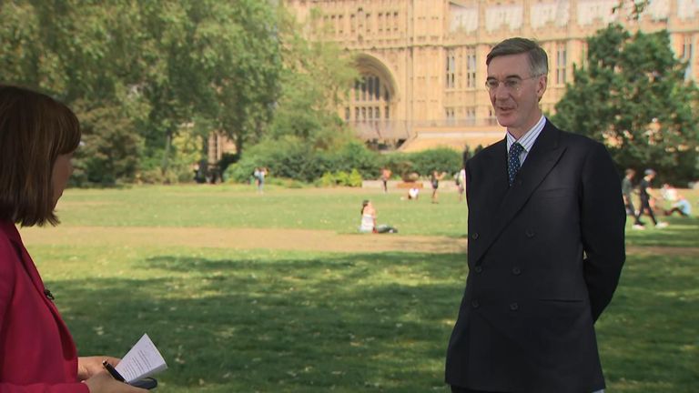 Jacob Rees-Mogg with Beth Rigby