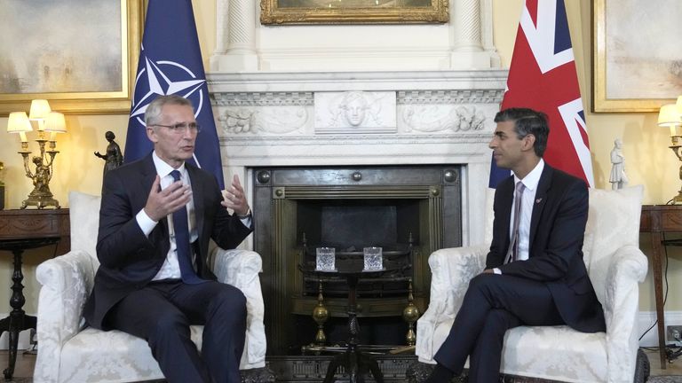 NATO Secretary General Jens Stoltenberg at No 10 Downing Street with Rishi Sunak