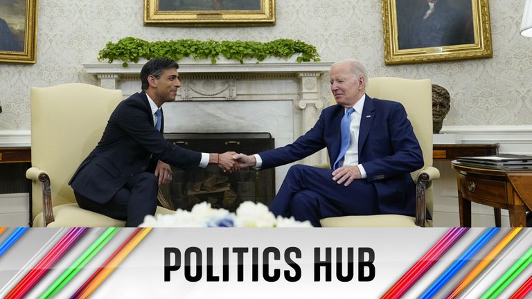 Joe Biden and Risih Sunak in the White House. Pic: AP