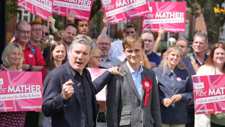 Labour leader Sir Keir Starmer and Keir Mather, Labour candidate for Selby at Selby Community Centre,  during a visit ahead of the Selby by-election. Picture date: Thursday June 29, 2023. PA Photo. See PA story POLITICS ByElection. Photo credit should read: Danny Lawson/PA Wire 