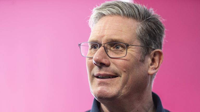 Labour leader Sir Keir Starmer meets customers at the Cupcake Coffee Box during a visit to the High Street in Kirkcaldy, Fife