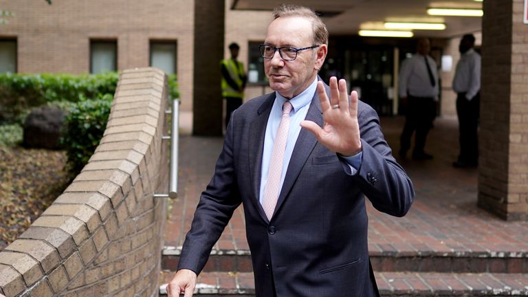 Actor Kevin Spacey leaves Southwark Crown Court, London, where he is charged with three counts of indecent assault, seven counts of sexual assault, one count of causing a person to engage in sexual activity without consent and one count of causing a person to engage in penetrative sexual activity without consent between 2001 and 2005. Picture date: Wednesday June 28, 2023. PA Photo. See PA story COURTS Spacey. Photo credit should read: Aaron Chown/PA Wire