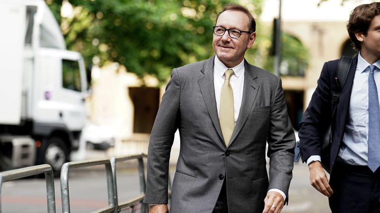 Actor Kevin Spacey arrives at Southwark Crown Court