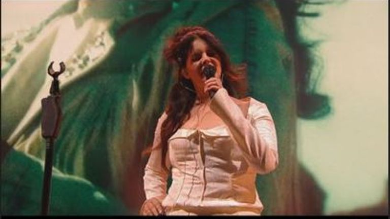 Lana Del Rey on stage at Glastonbury. Pic: BBC/Glastonbury