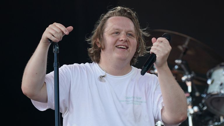 Lewis Capaldi performing on the Pyramid Stage, at the Glastonbury Festival at Worthy Farm in Somerset. Picture date: Saturday June 24, 2023. PA Photo. See PA story SHOWBIZ Glastonbury. Photo credit should read: Yui Mok/PA Wire