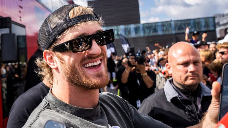 Youtube personality Logan Paul of the U.S., interacts with fans during a Prime soft drink promotional event in Copenhagen, Denmark, June 27, 2023. Ritzau Scanpix/Ida Marie Odgaard via REUTERS ATTENTION EDITORS - THIS IMAGE WAS PROVIDED BY A THIRD PARTY. DENMARK OUT. NO COMMERCIAL OR EDITORIAL SALES IN DENMARK.