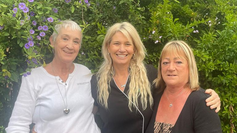 The sisters were finally united after their nephew contacted Ms Mamo&#39;s daughter, Louise (centre) 