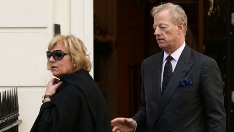 Mark and Carol Thatcher on the day of their mother's funeral in 2013