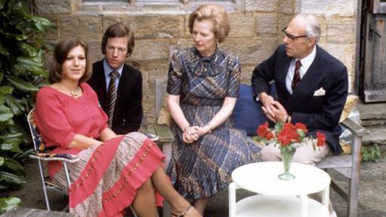 Margaret and Denis Thatcher and their twins Mark and Carol in 1979