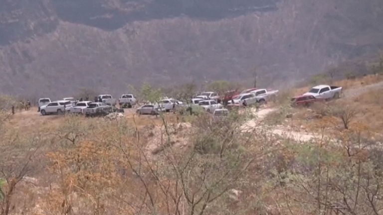 45 bags containing human remains were found in a gorge on the outskirts of Guadalajara, Mexico.
