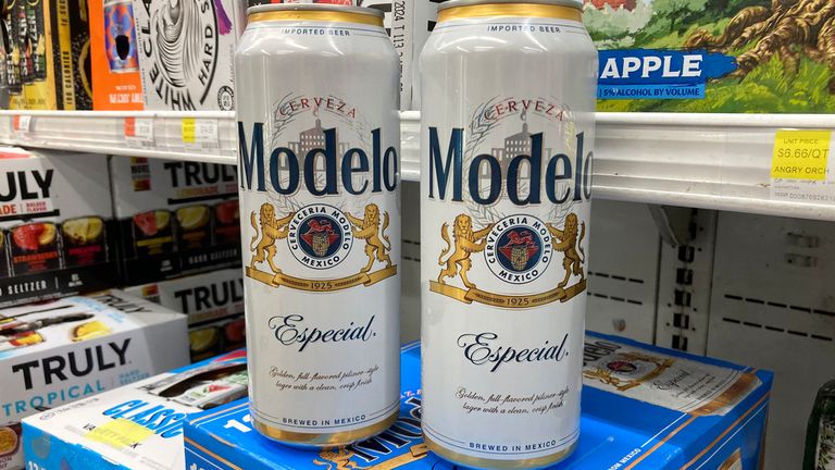 Cans of Modelo Especial beer are shown at a supermarket in New York on Wednesday, June 14, 2023. After more than two decades as America...s best-selling beer, Bud Light has slipped into second place. Modelo Especial, a Mexican lager, overtook Bud Light in U.S. retail dollar sales in the month ending June 3. (AP Photo/Peter Morgan)