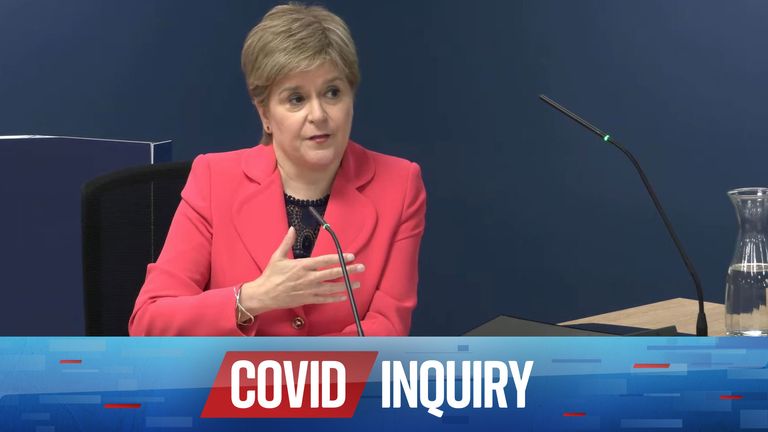 Nicola Sturgeon giving evidence to the UK Covid-19 Inquiry 