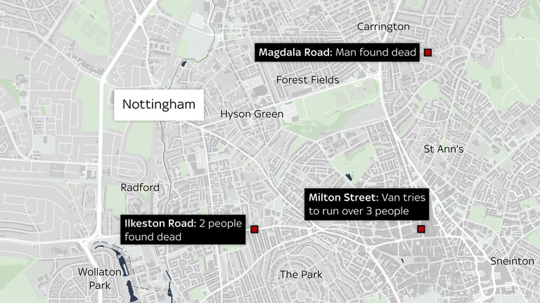 Nottingham incident map